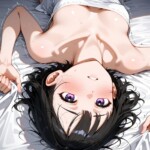 on back, lying, sheet grab, head back, arched back, trembling